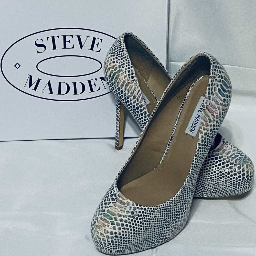Steve Madden Nala Pastel Multi Snake Print Heels